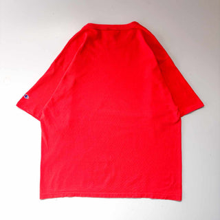 90's "MADE IN USA" Champion ロゴ プリント Tシャツ (レッド)