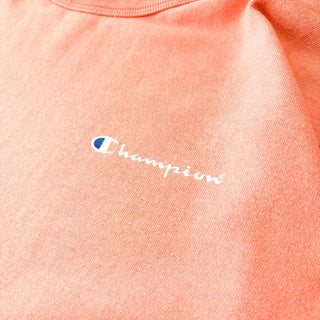 90's "MADE IN USA" Champion ロゴプリント フェード Tシャツ (ピンク)