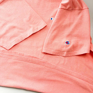 90's "MADE IN USA" Champion ロゴプリント フェード Tシャツ (ピンク)