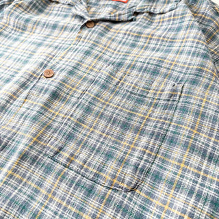00's BUGLE BOY コットンガーゼ チェック オープンカラー S/S シャツ
