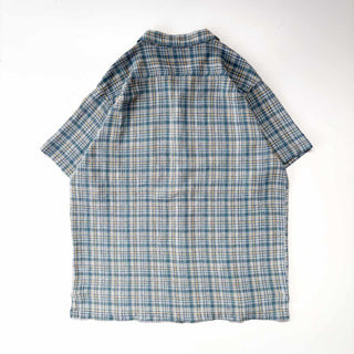 00's BUGLE BOY コットンガーゼ チェック オープンカラー S/S シャツ