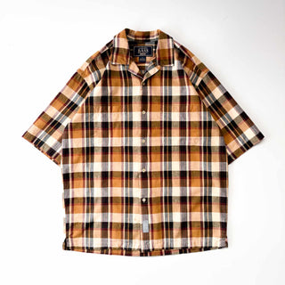 00's G.H.BASS オーバーサイズド チェック オープンカラー S/S シャツ