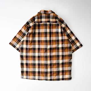 00's G.H.BASS オーバーサイズド チェック オープンカラー S/S シャツ