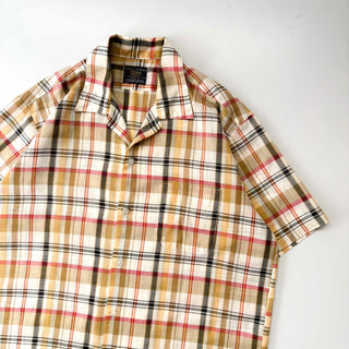 ～70's "MADE IN USA" Sears チェック オープンカラー S/S シャツ