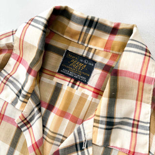 ～70's "MADE IN USA" Sears チェック オープンカラー S/S シャツ