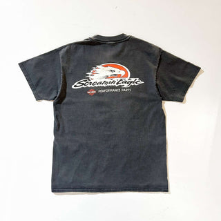 00's Harley Davidson ワンポイント フェード プリント Tシャツ