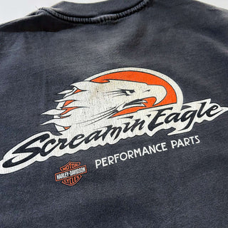 00's Harley Davidson ワンポイント フェード プリント Tシャツ