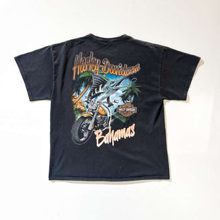 00's Harley Davidson ワンポイント フェード プリント Tシャツ