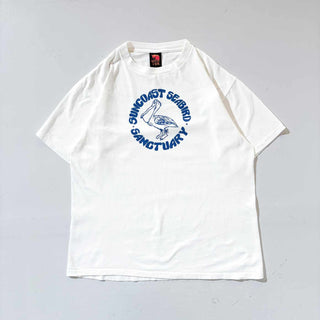 90's ペリカン カレッジ風プリント Tシャツ