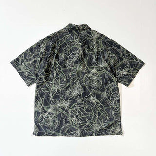 00's IZOD GOLF 総柄 オープンカラー ヘビーシルク S/S シャツ