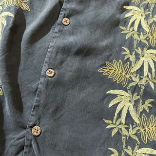 00's TOMMY BAHAMA 総柄 オープンカラー ヘビーシルク S/S シャツ