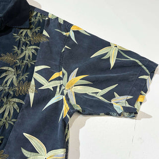 00's TOMMY BAHAMA 総柄 オープンカラー ヘビーシルク S/S シャツ