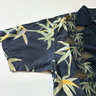00's TOMMY BAHAMA 総柄 オープンカラー ヘビーシルク S/S シャツ