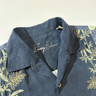 00's TOMMY BAHAMA 総柄 オープンカラー ヘビーシルク S/S シャツ