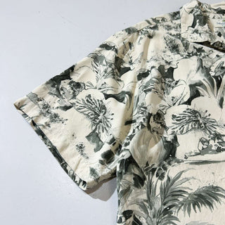 00's Island shores 和柄 総柄 オープンカラー ヘビーシルク S/S シャツ