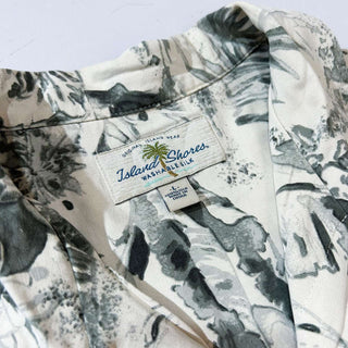 00's Island shores 和柄 総柄 オープンカラー ヘビーシルク S/S シャツ