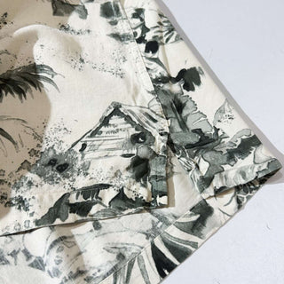 00's Island shores 和柄 総柄 オープンカラー ヘビーシルク S/S シャツ
