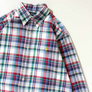 90's～00's Ralph Lauren チェック B.D. L/S シャツ