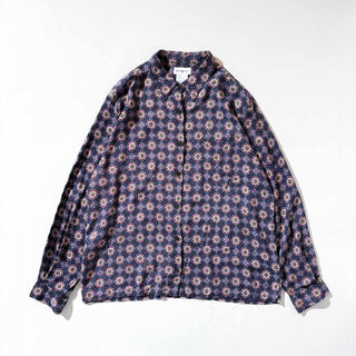 00's WHITE STAG 総柄 レーヨン L/S シャツ