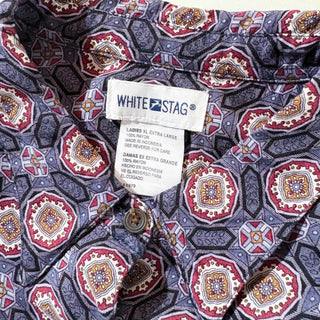 00's WHITE STAG 総柄 レーヨン L/S シャツ