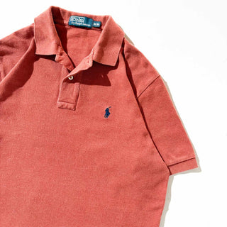90's Ralph Lauren ワンポイント ポロシャツ(ブラッドオレンジ)