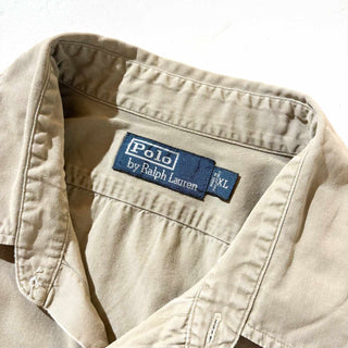 90's Ralph Lauren "ガチャポケ" コットン ワーク S/S シャツ