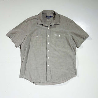 Ralph Lauren ダブルポケット 無地 S/S シャツ(チャコールグレー)