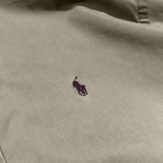 Ralph Lauren ボタンダウン 無地 S/S シャツ(カーキ)