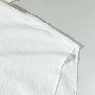 Ralph Lauren ボタンダウン リネン 無地 S/S シャツ(ホワイト)