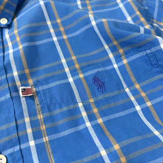 "made in USA" POLO JEANS ボタンダウン チェック S/S シャツ