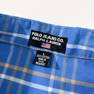 "made in USA" POLO JEANS ボタンダウン チェック S/S シャツ