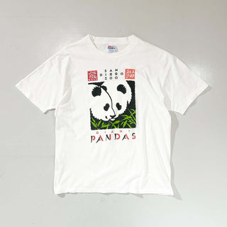 90's "made in USA" Hanes パンダ プリント Tシャツ