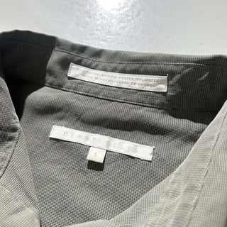 90's PERRY ELLIS ハウンドトゥース レーヨン L/Sシャツ