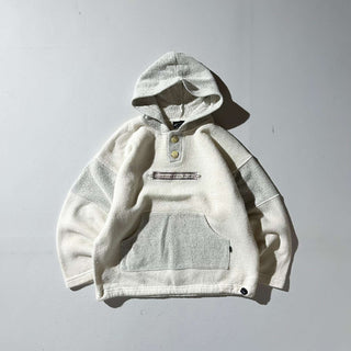 00's "made in USA" Exist ヘンリーネック 異素材 スウェット パーカ