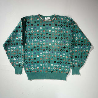 80's "made in USA" Tricots St.Raphael 総柄 コットンニットセーター