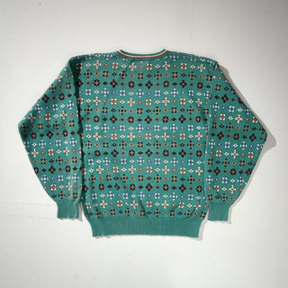 80's "made in USA" Tricots St.Raphael 総柄 コットンニットセーター