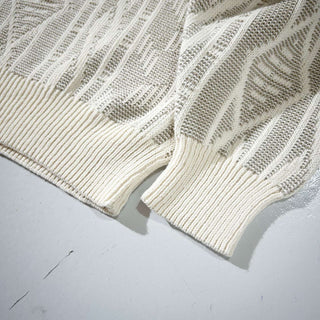 90's～ CAPE ISLE KNITTERS 総柄 コットンニットセーター