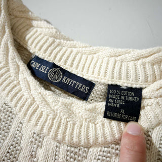 90's～ CAPE ISLE KNITTERS 総柄 コットンニットセーター