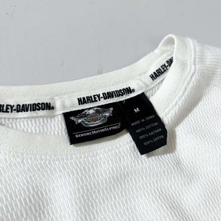 00's〜 HARLEY DAVIDSON 袖プリント 切替 サーマル カットソー