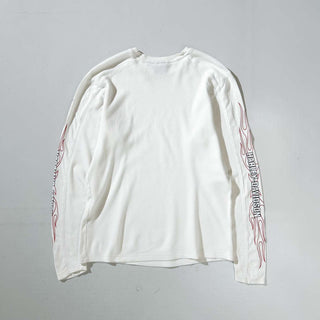 00's〜 HARLEY DAVIDSON 袖プリント 切替 サーマル カットソー