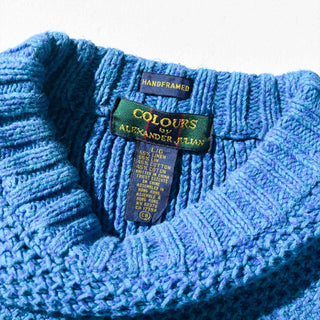 90's～ ALEXANDER JULIAN メランジ コットン ニット セーター(ブルー×サックス)