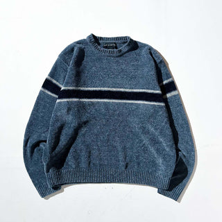 00's croft & barrow センターライン  モールニット セーター(ブルー)
