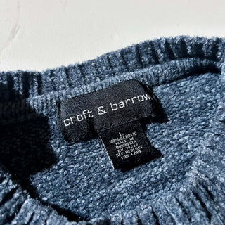 00's croft & barrow センターライン  モールニット セーター(ブルー)