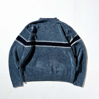 00's croft & barrow センターライン  モールニット セーター(ブルー)
