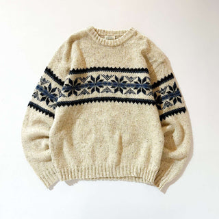 90's～ "made in USA" St.John's bay ノルディック柄 ウール ニットセーター