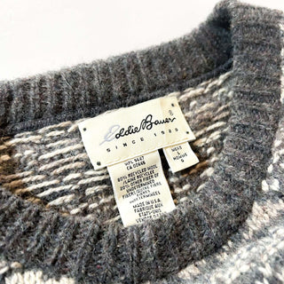 90's～ "made in USA" Eddie Bauer ノルディック柄 ウール ニットセーター