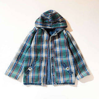 90's CURRENT SEEN リバーシブル チェック×デニム フーディー ジャケット