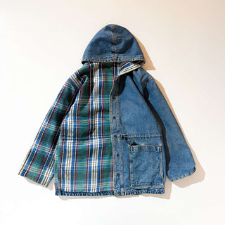 90's CURRENT SEEN リバーシブル チェック×デニム フーディー ジャケット