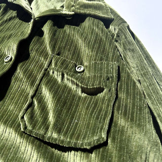 00's ONE STEP UP ストライプ ベロア L/S シャツ