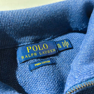 Ralph Lauren リブライン ハーフジップ コットンニット セーター